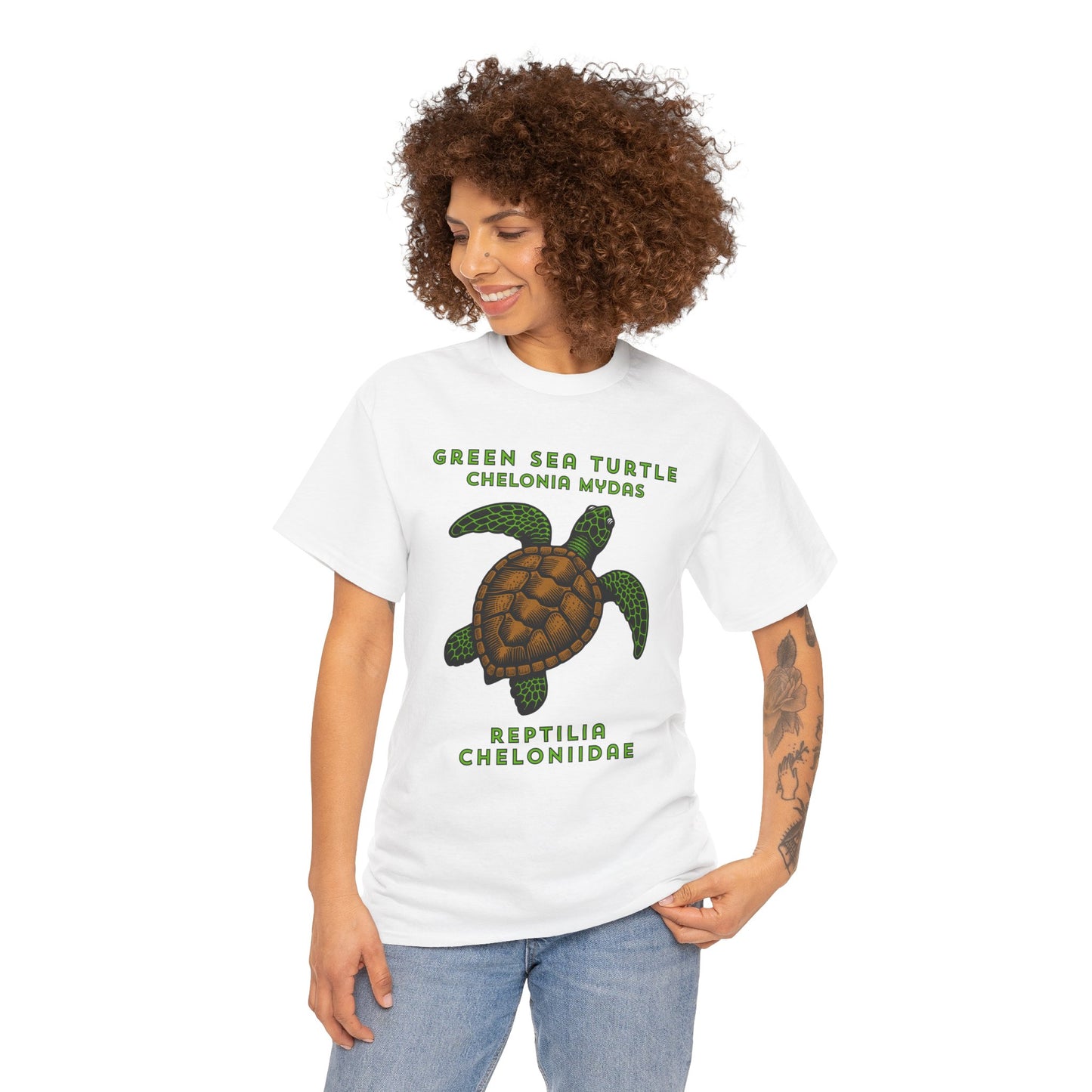 Green Sea Turtle with Scientific Names T-shirt