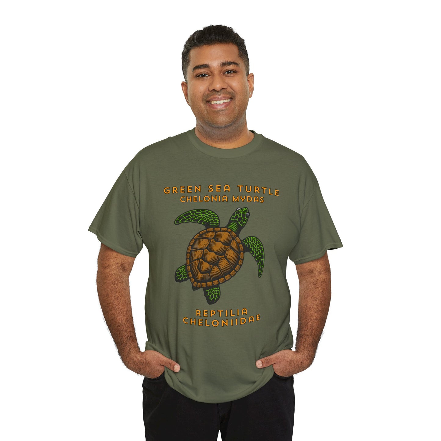 Green Sea Turtle with Scientific Names T-shirt