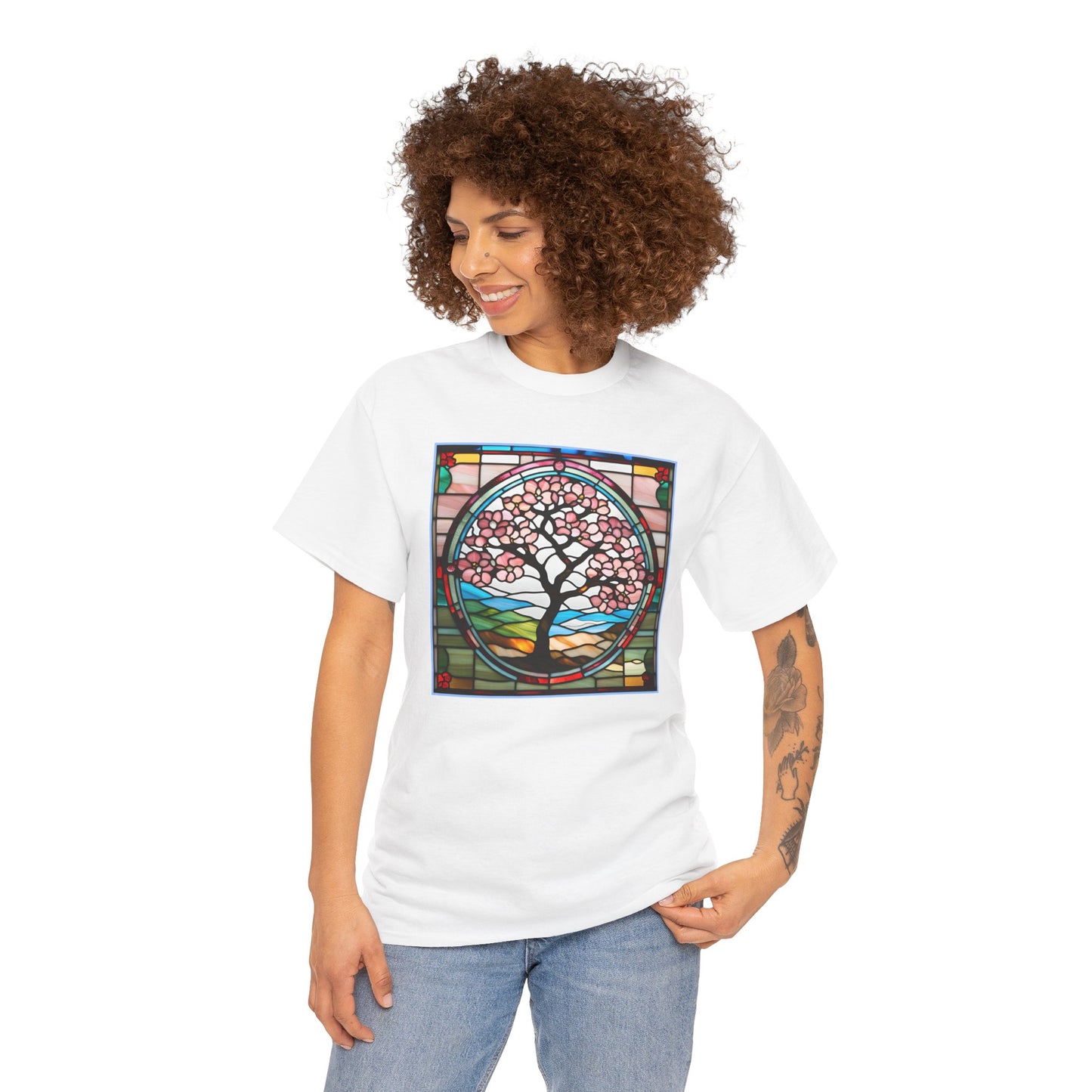 Cherry Blossom Tree Stained Glass T-shirt