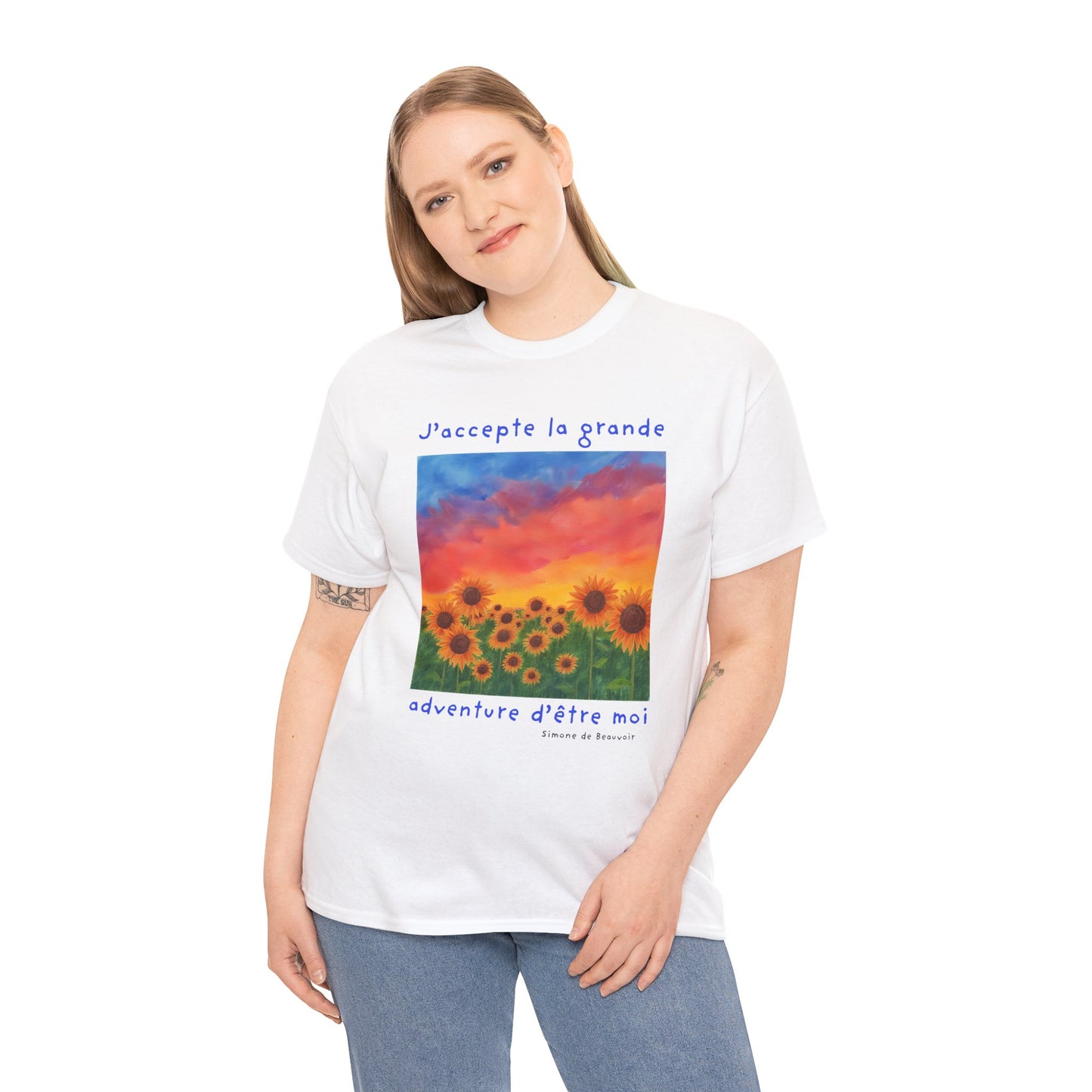 J'accepte la grande aventure d'être moi (I accept the great adventure of being me) - Simone De Beauvoir T-shirt