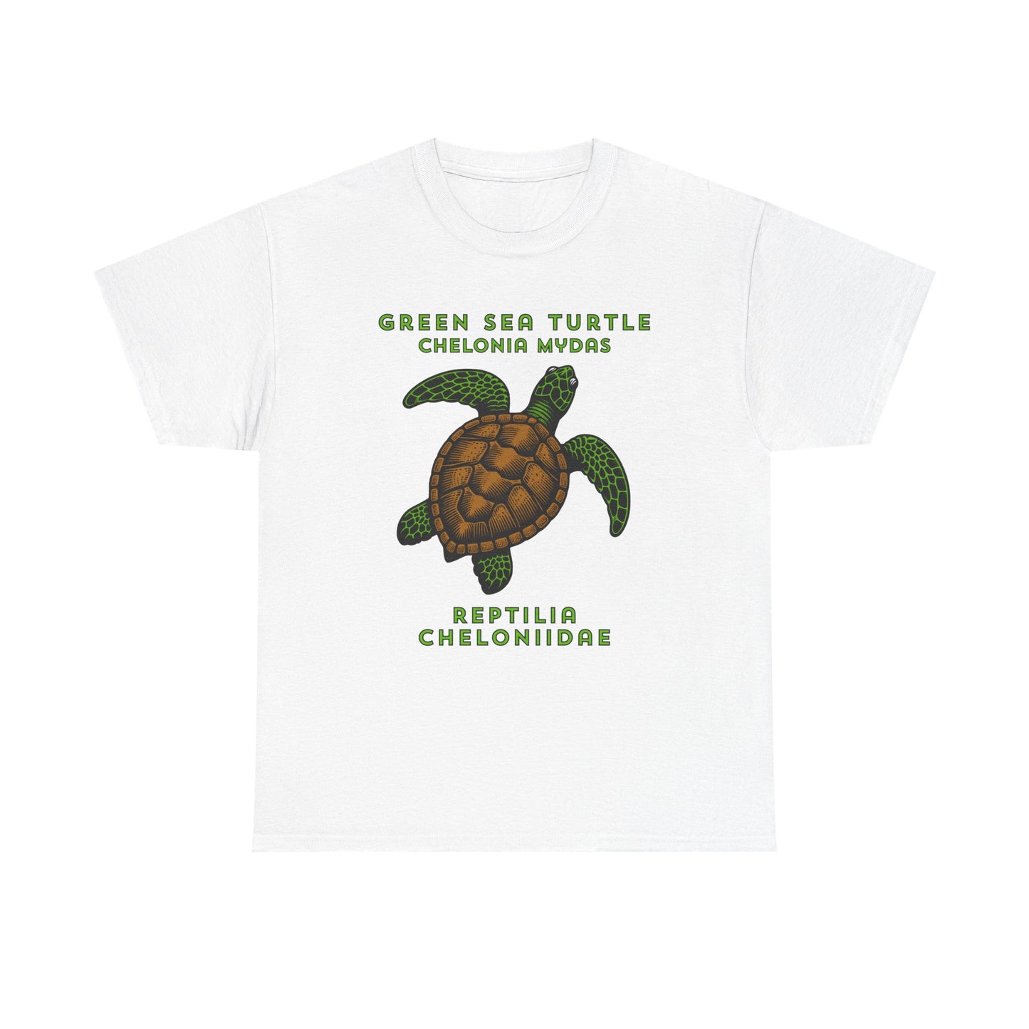 Green Sea Turtle with Scientific Names T-shirt