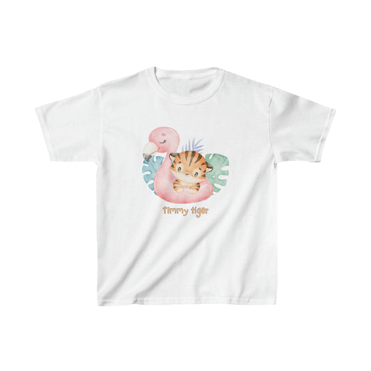 Adorable Timmy Tiger with Swan - Kids Heavy Cotton™ Tee