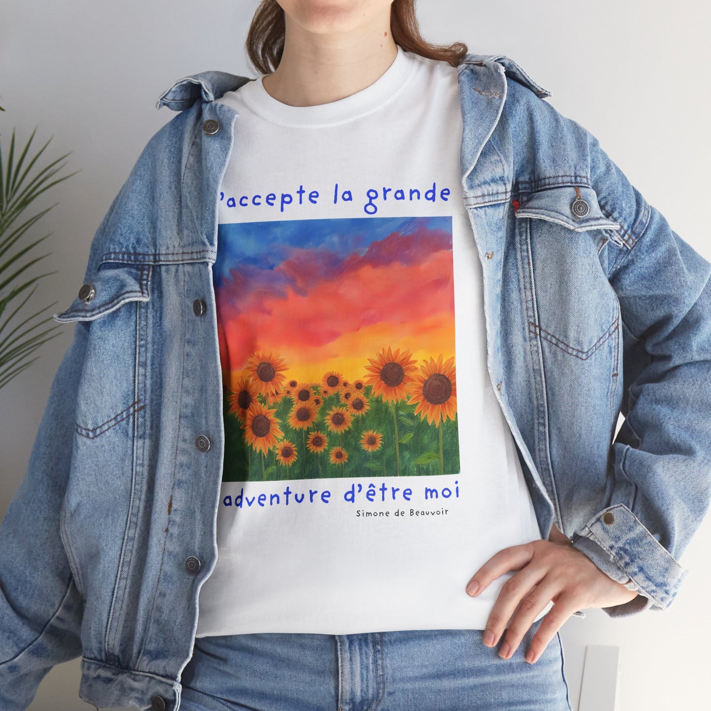 J'accepte la grande aventure d'être moi (I accept the great adventure of being me) - Simone De Beauvoir T-shirt