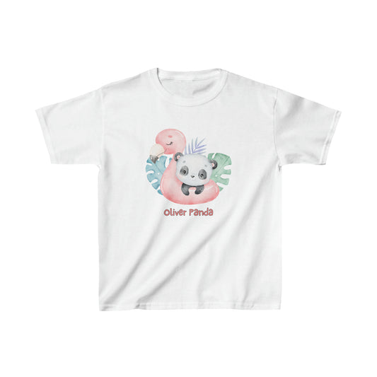 Adorable Oliver Panda with Swan - Kids Heavy Cotton™ Tee