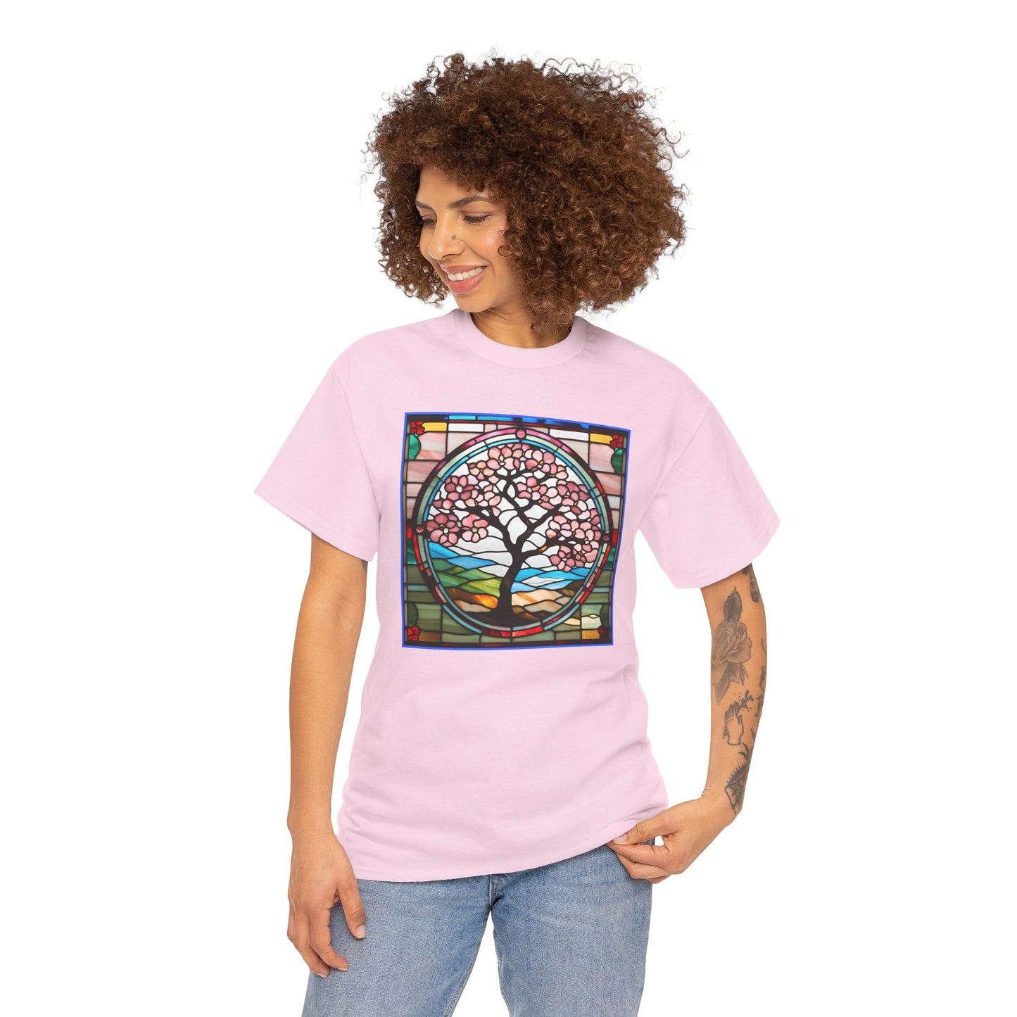 Cherry Blossom Tree Stained Glass T-shirt