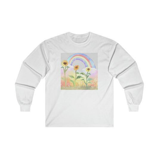 Sunflowers & Rainbow v4 - Long Sleeve Tee