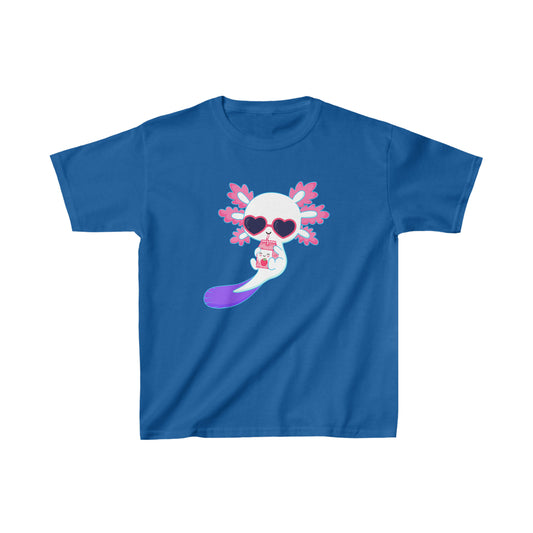 Axolotl wearing heart sunglasses - Kids Heavy Cotton™ Tee
