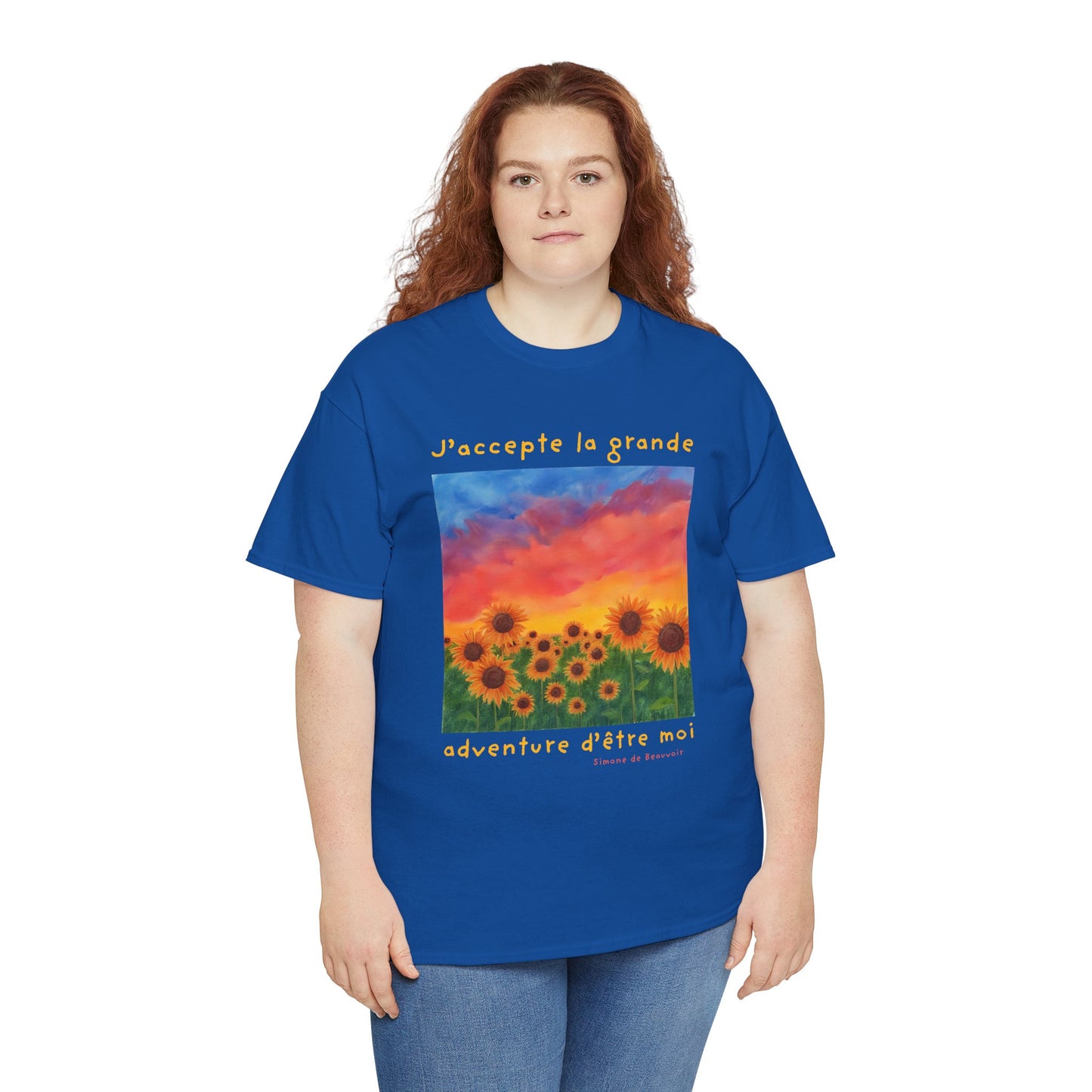 J'accepte la grande aventure d'être moi (I accept the great adventure of being me) - Simone De Beauvoir T-shirt