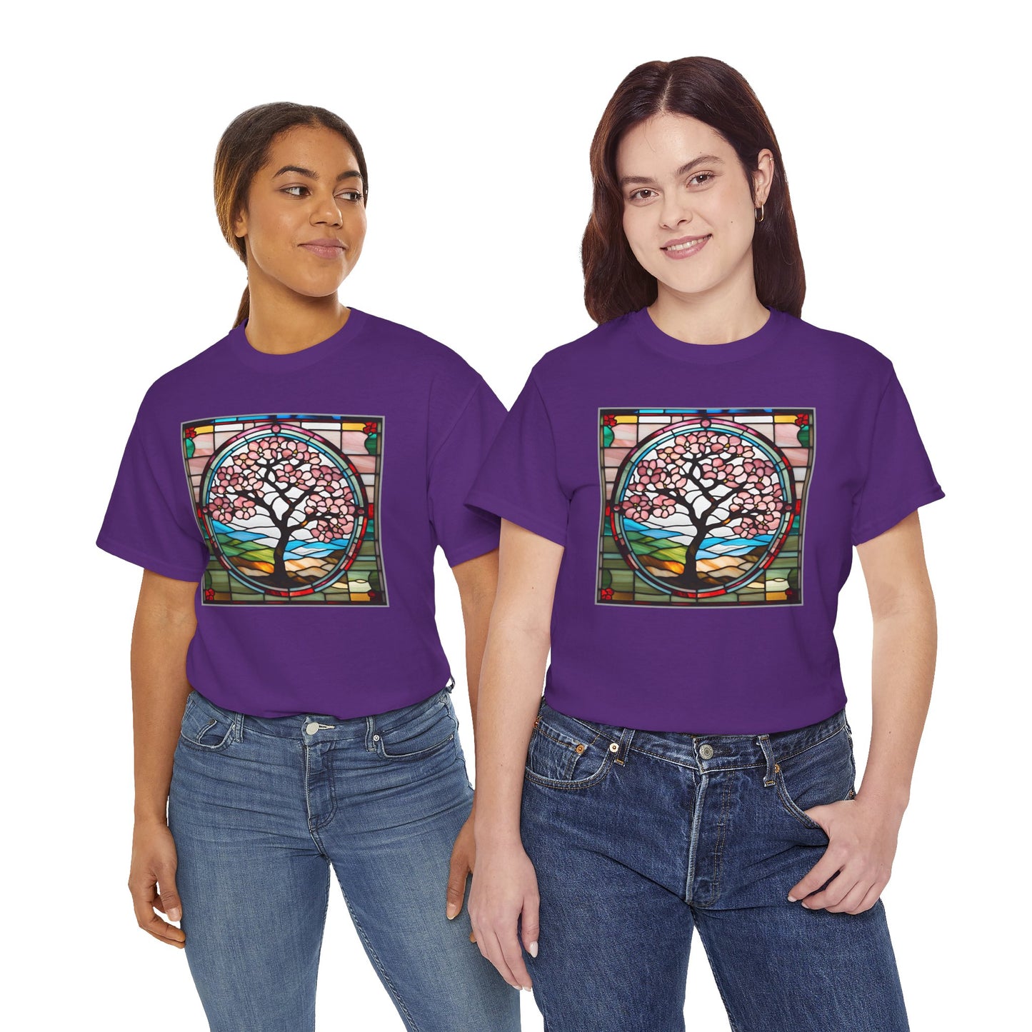 Cherry Blossom Tree Stained Glass T-shirt