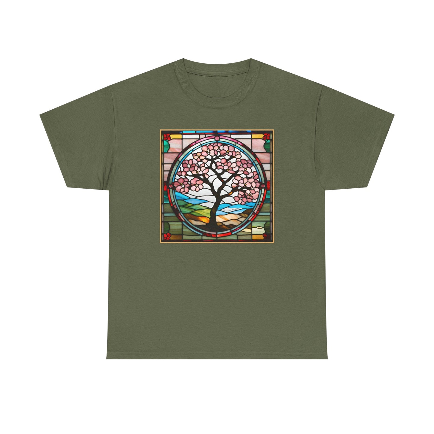 Cherry Blossom Tree Stained Glass T-shirt