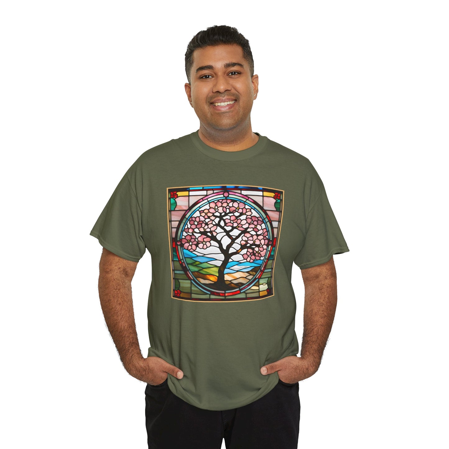 Cherry Blossom Tree Stained Glass T-shirt