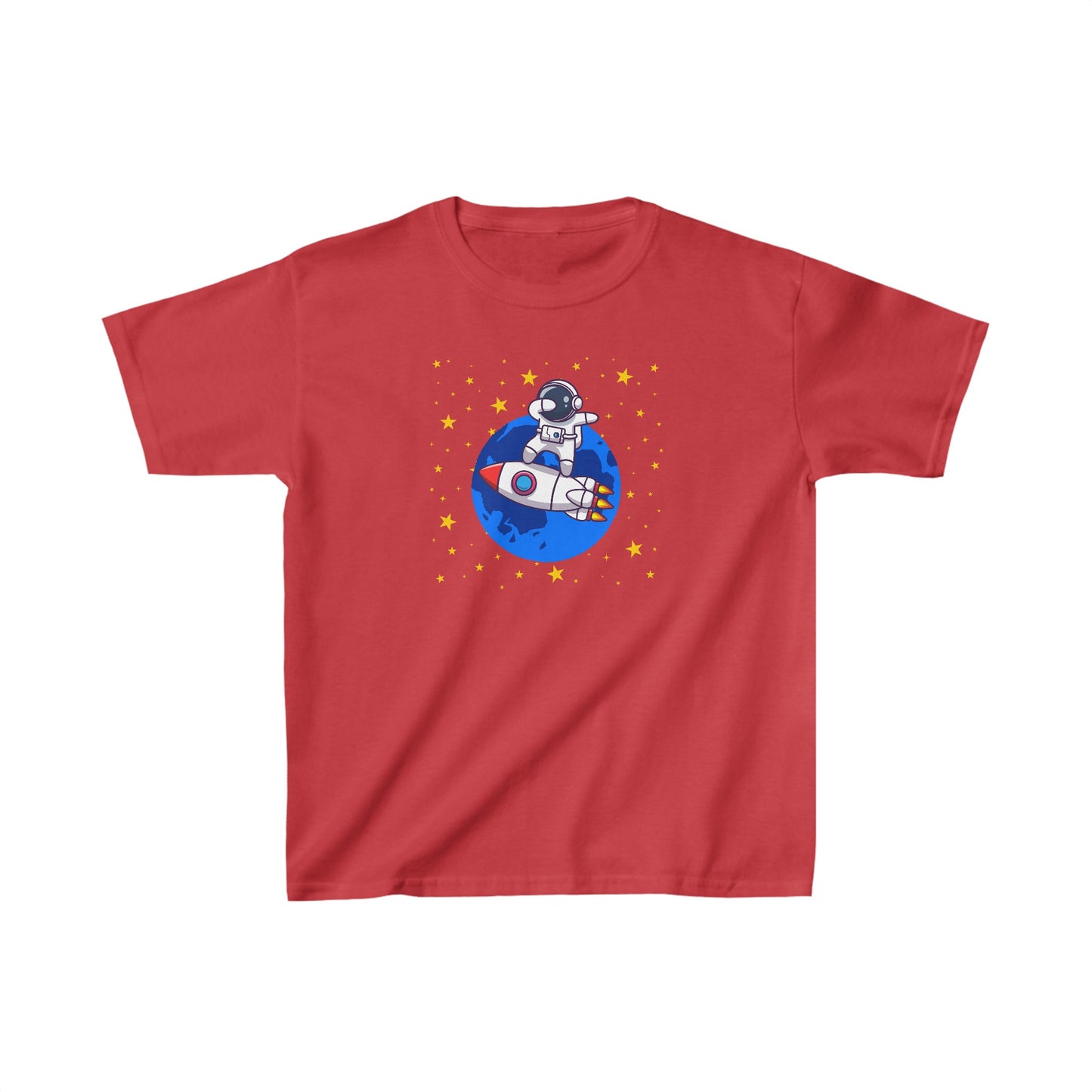 Astronaut Dabbing on Rocket - Kids Heavy Cotton™ Tee