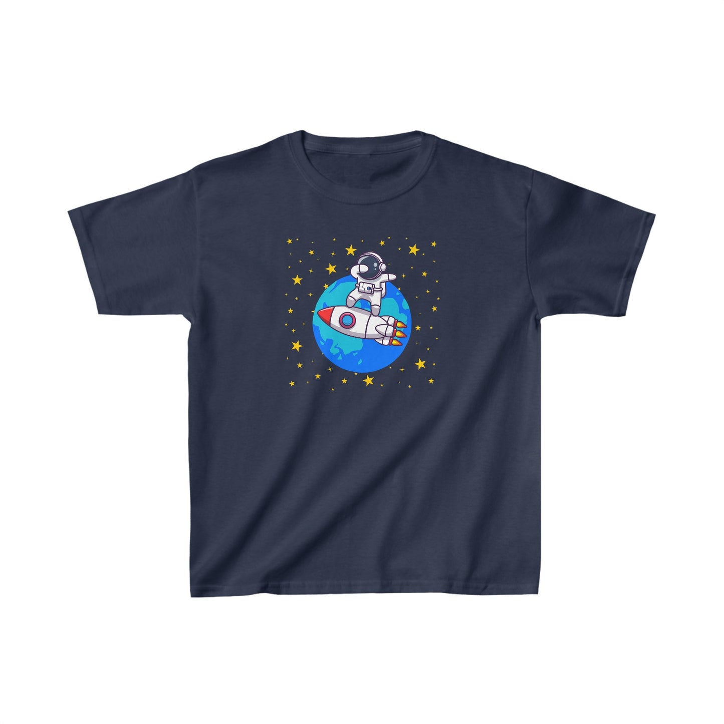 Astronaut Dabbing on Rocket - Kids Heavy Cotton™ Tee