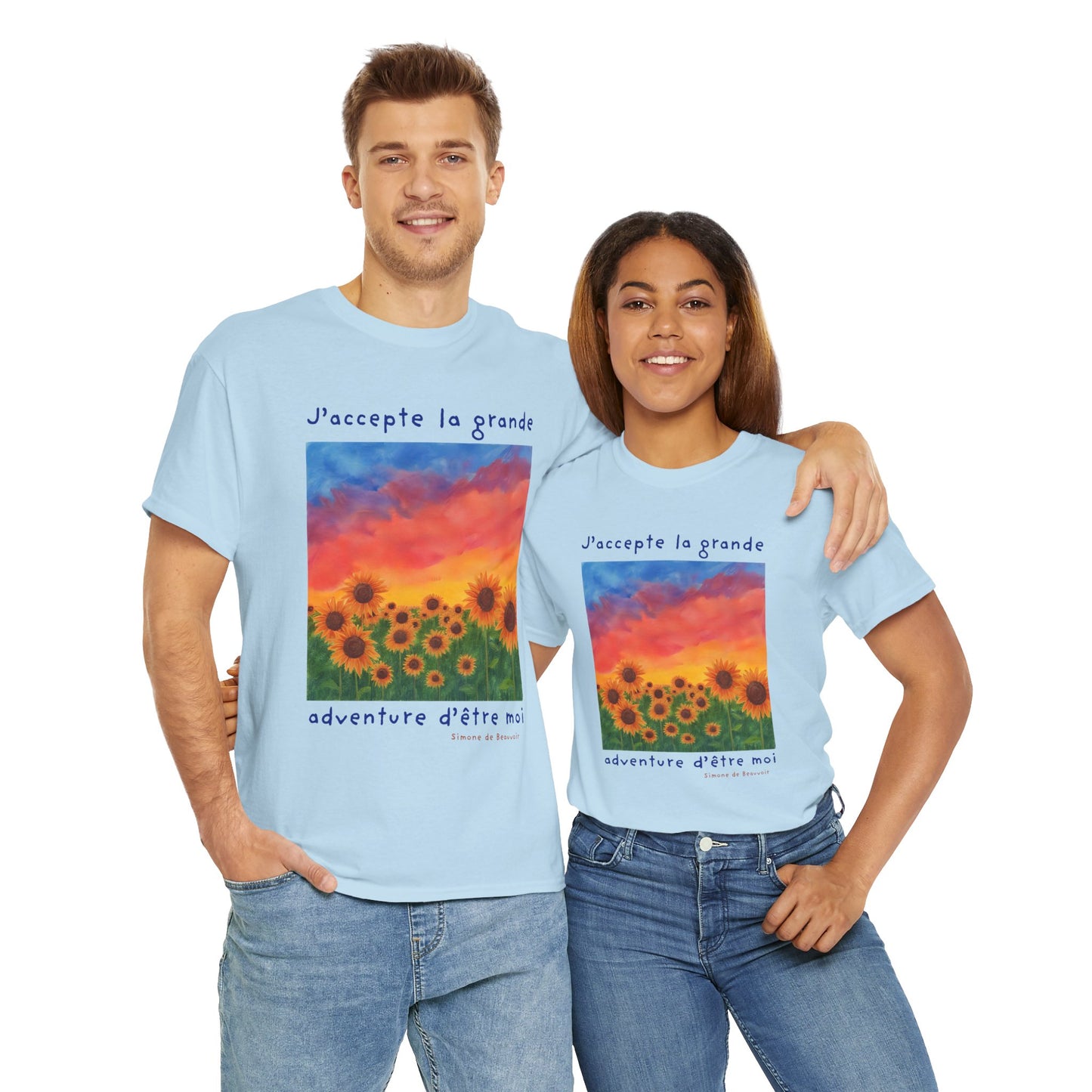 J'accepte la grande aventure d'être moi (I accept the great adventure of being me) - Simone De Beauvoir T-shirt