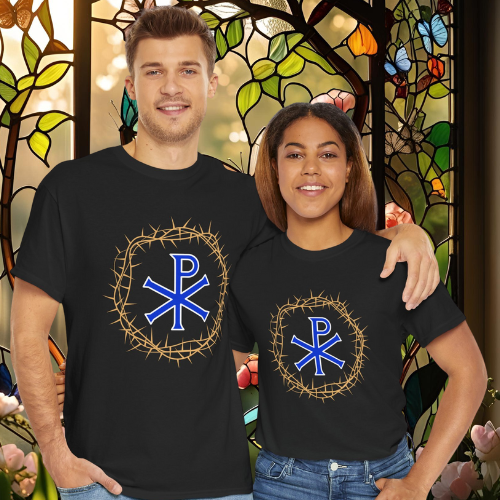 Crown of Thorns and Chi Rho T-shirt