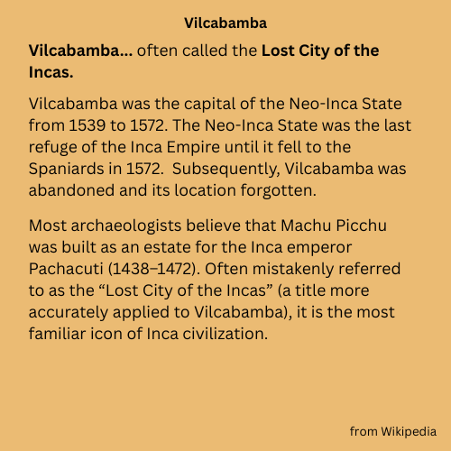 Vilcabamba - Lost City of the Incas T-shirt