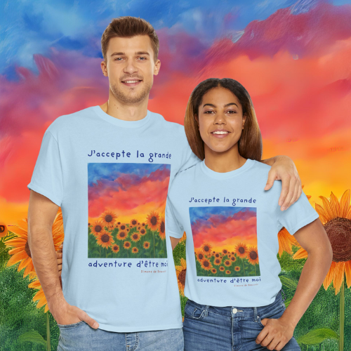 J'accepte la grande aventure d'être moi (I accept the great adventure of being me) - Simone De Beauvoir T-shirt