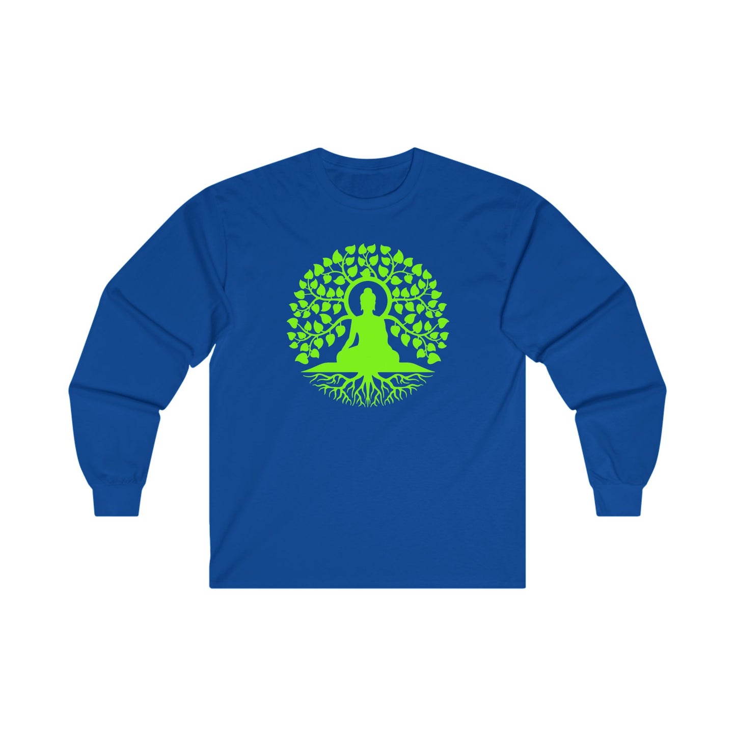 Buddha meditating under Bodhi Tree - Long Sleeve Tee