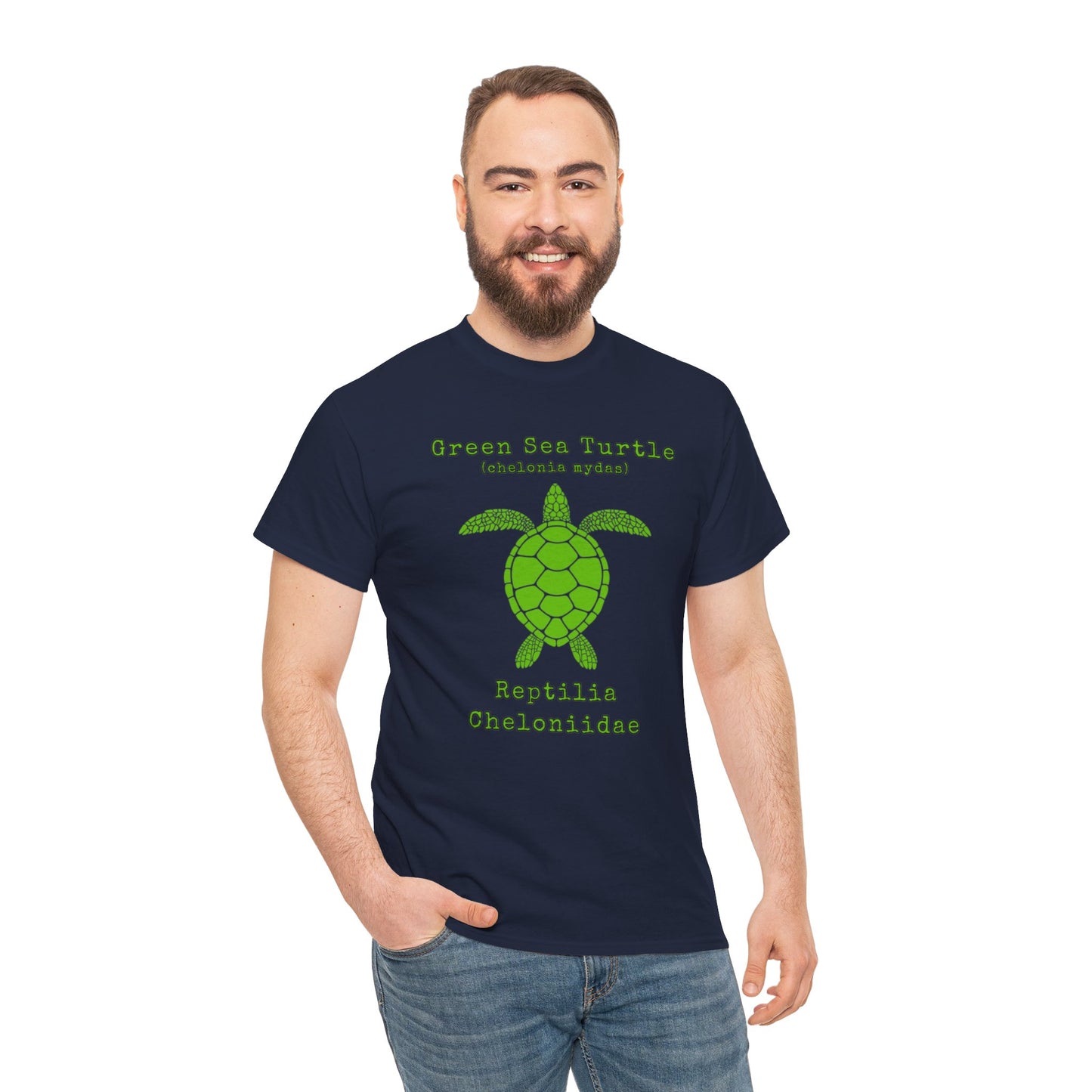 Green Sea Turtle with Scientific Names T-shirt