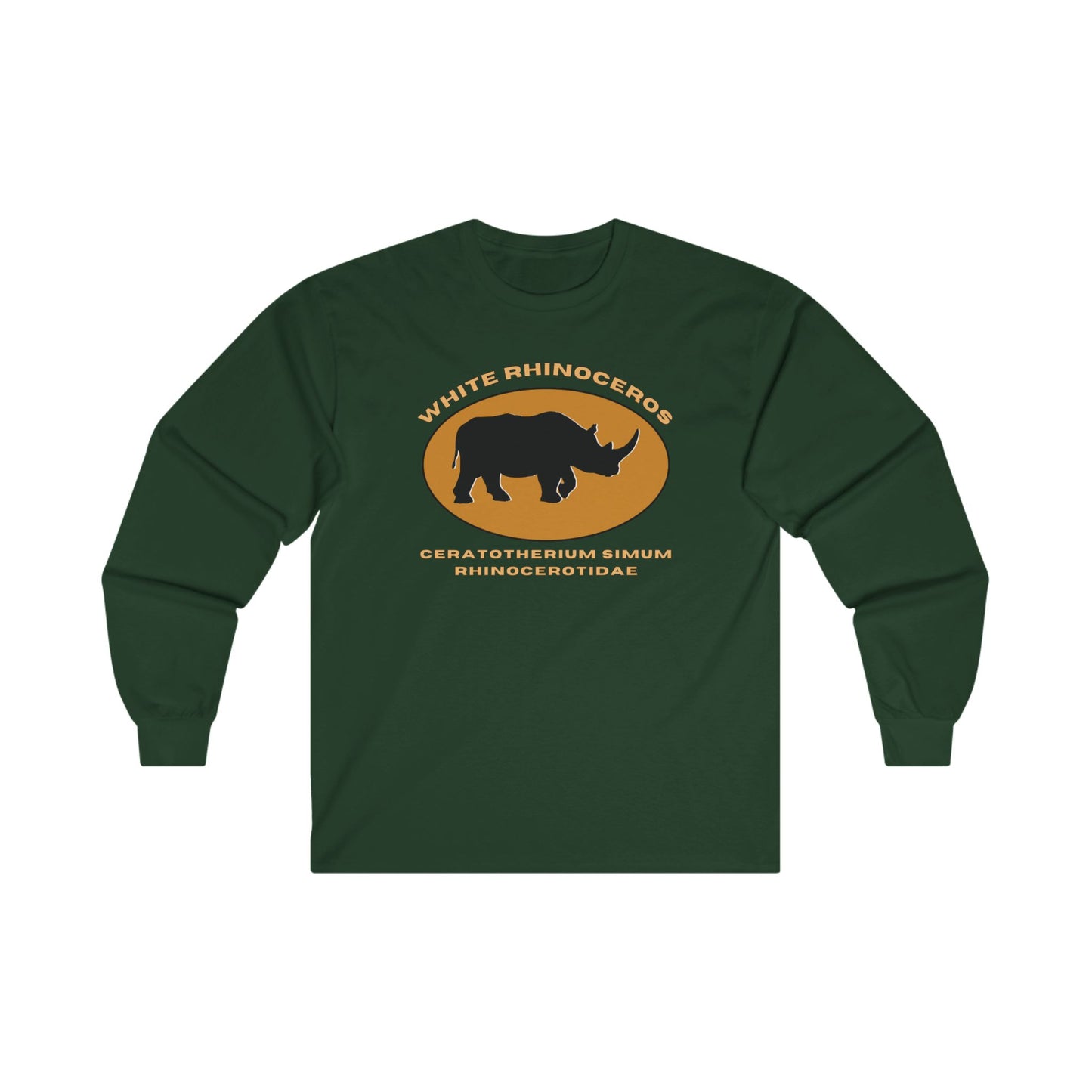 White Rhinoceros with Scientific Names - Long Sleeve Tee