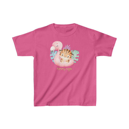 Adorable Timmy Tiger with Swan - Kids Heavy Cotton™ Tee