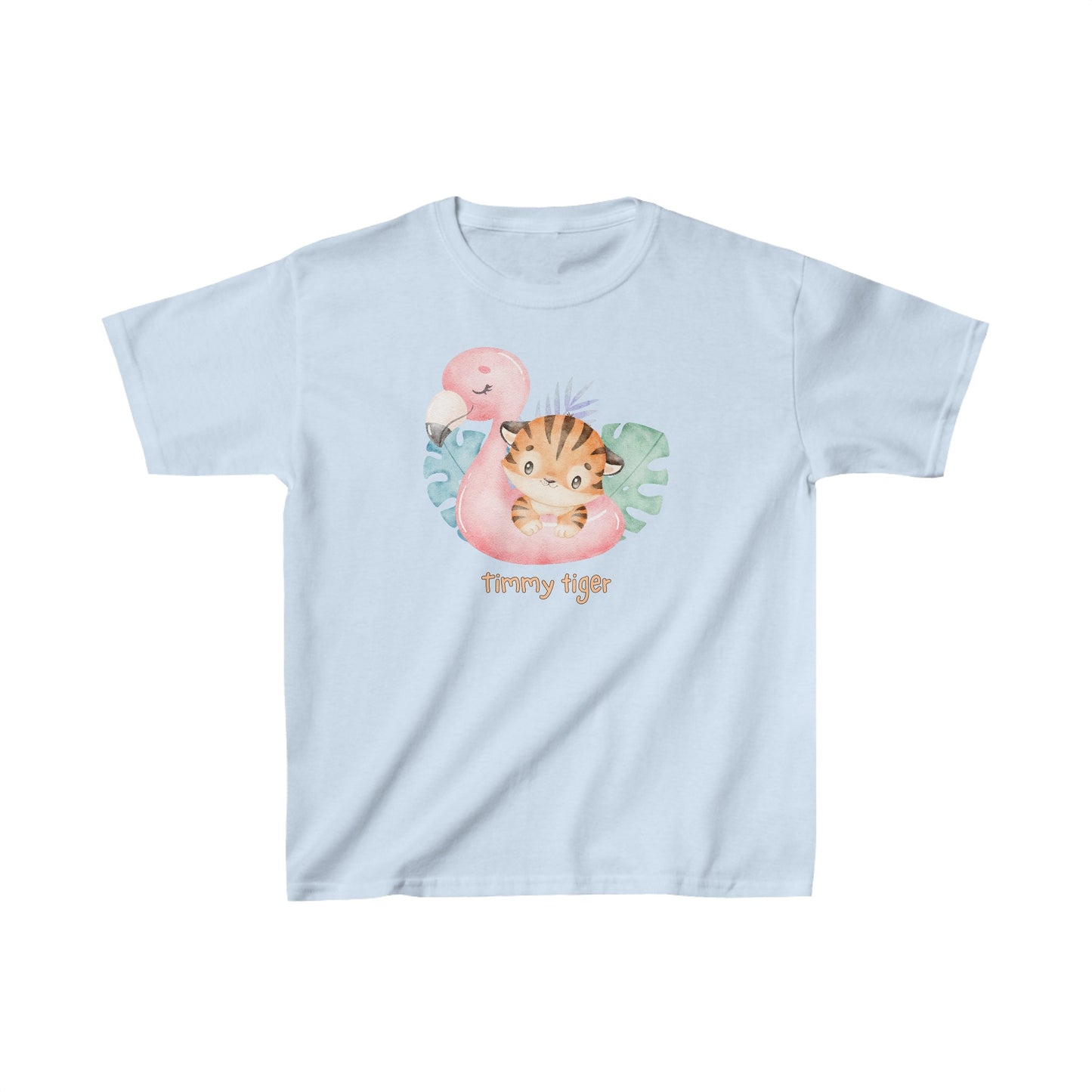 Adorable Timmy Tiger with Swan - Kids Heavy Cotton™ Tee