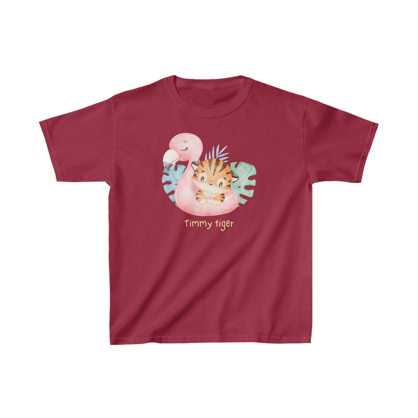 Adorable Timmy Tiger with Swan - Kids Heavy Cotton™ Tee