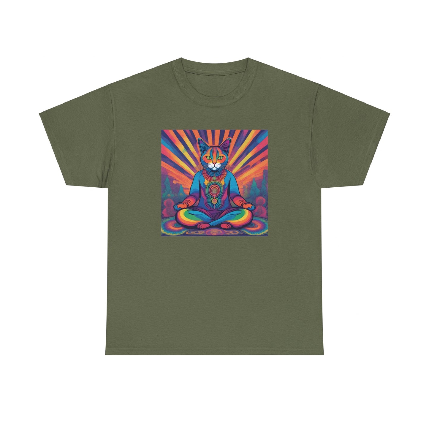 Psychedelic Cat Meditating T-shirt