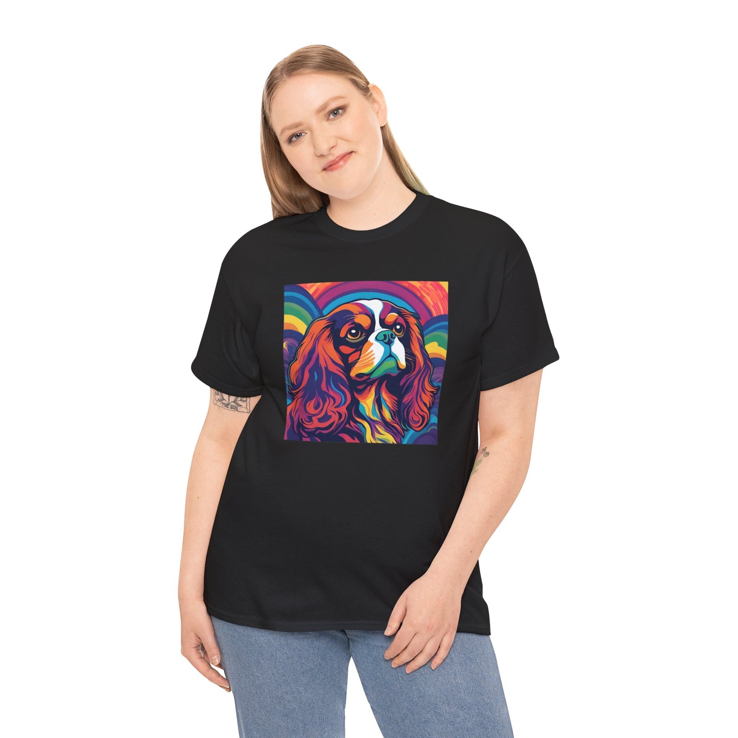 Psychedelic Cavalier King Charles Spaniel T-shirt