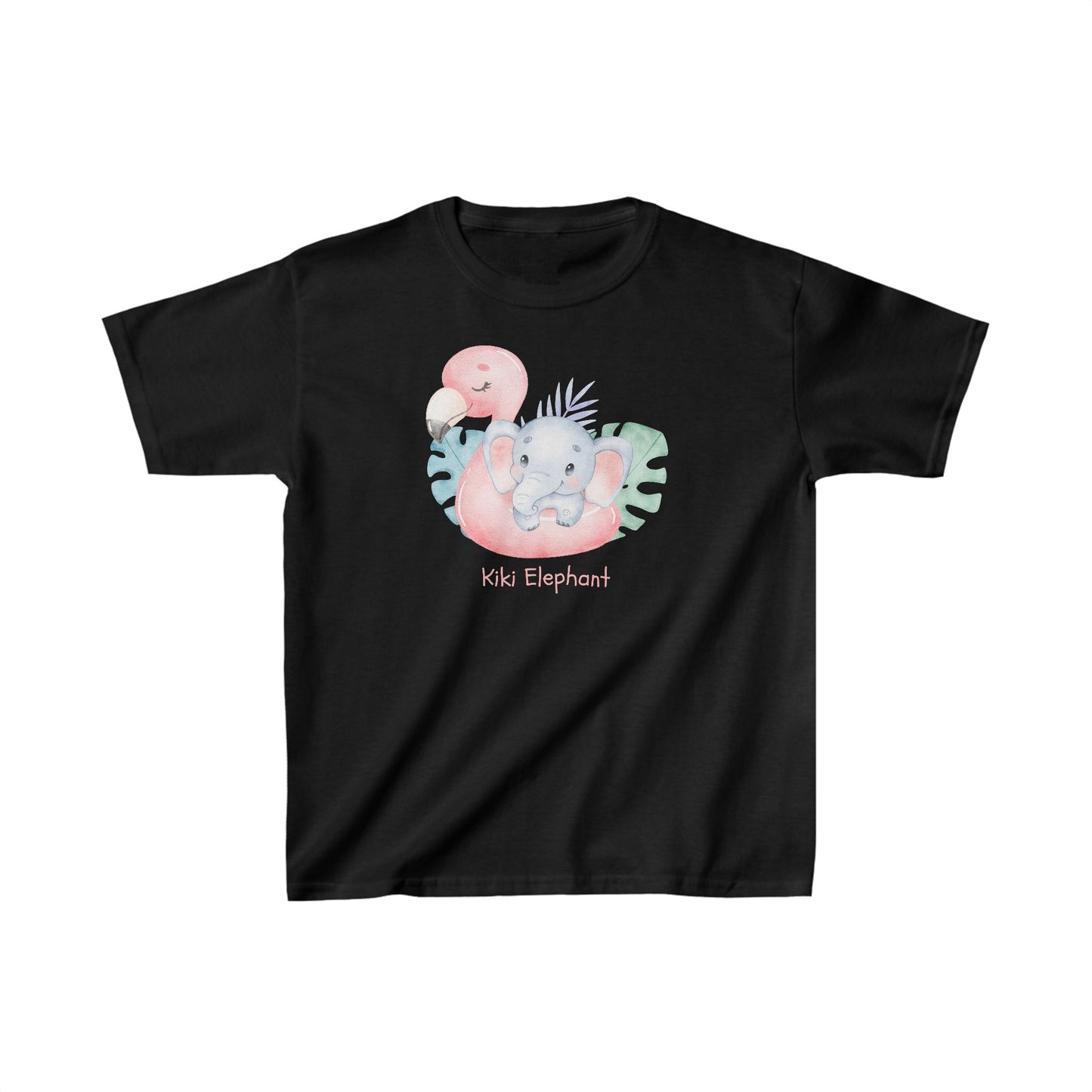 Adorable Kiki Elephant with Swan - Kids Heavy Cotton™ Tee