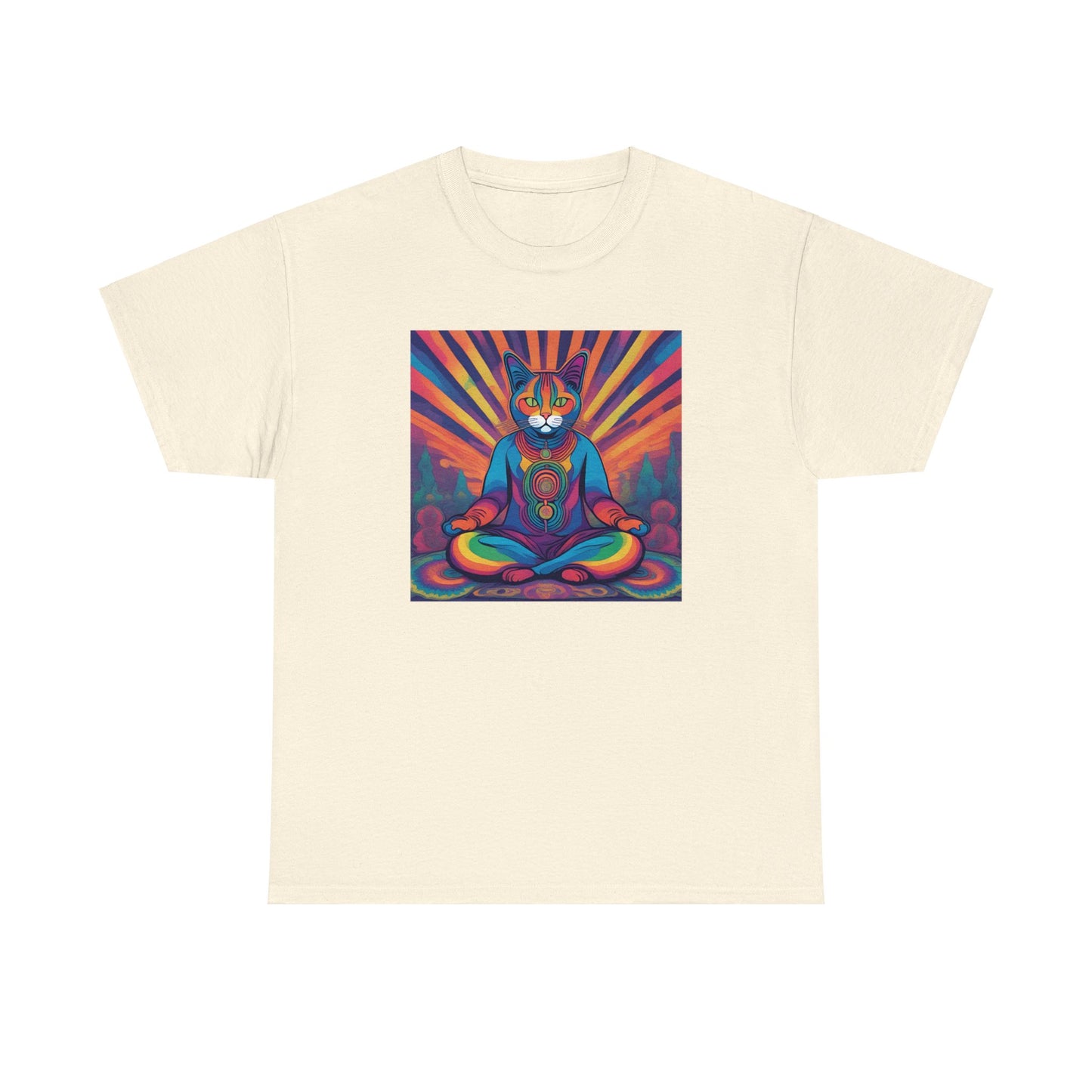 Psychedelic Cat Meditating T-shirt