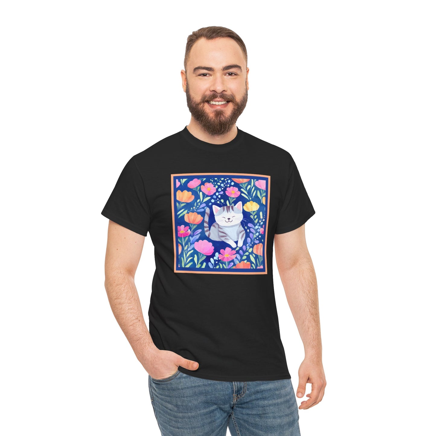 Happy Cat in Garden T-shirt