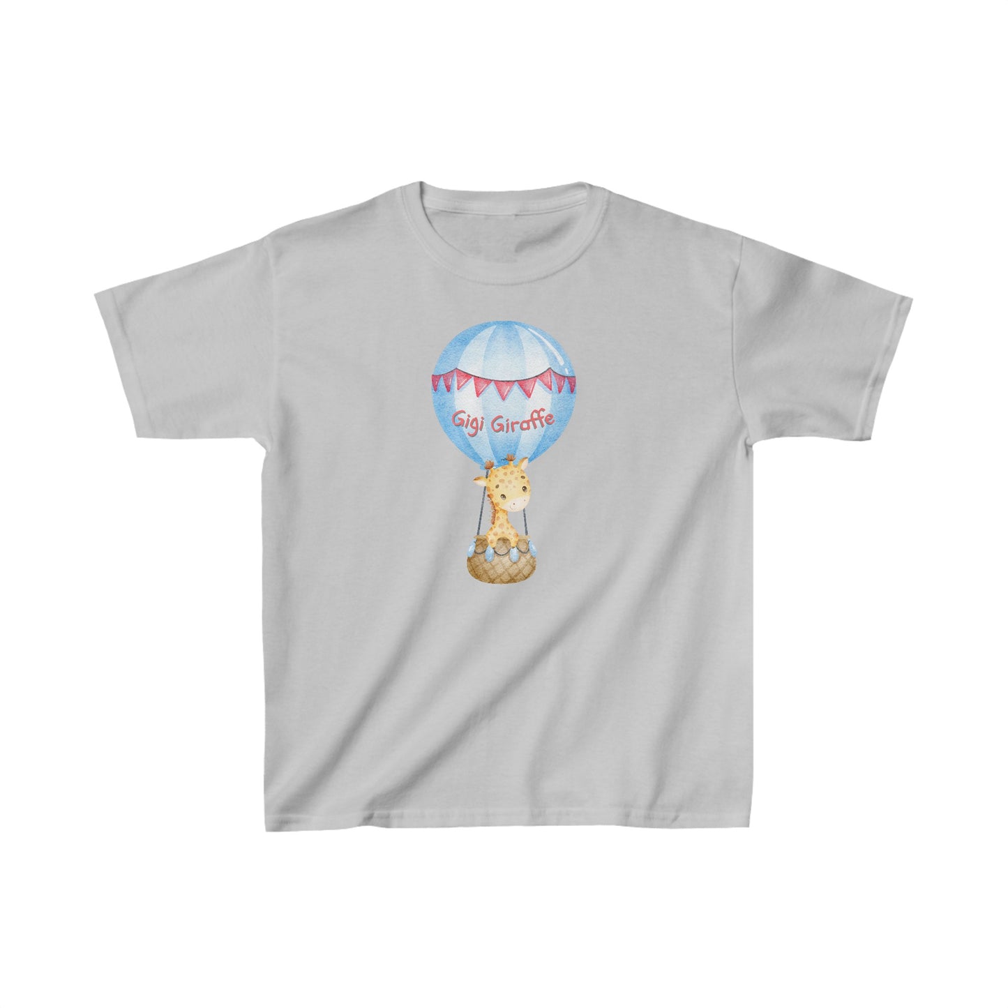 Adorable Gigi Giraffe in Balloon - Kids Heavy Cotton™ Tee