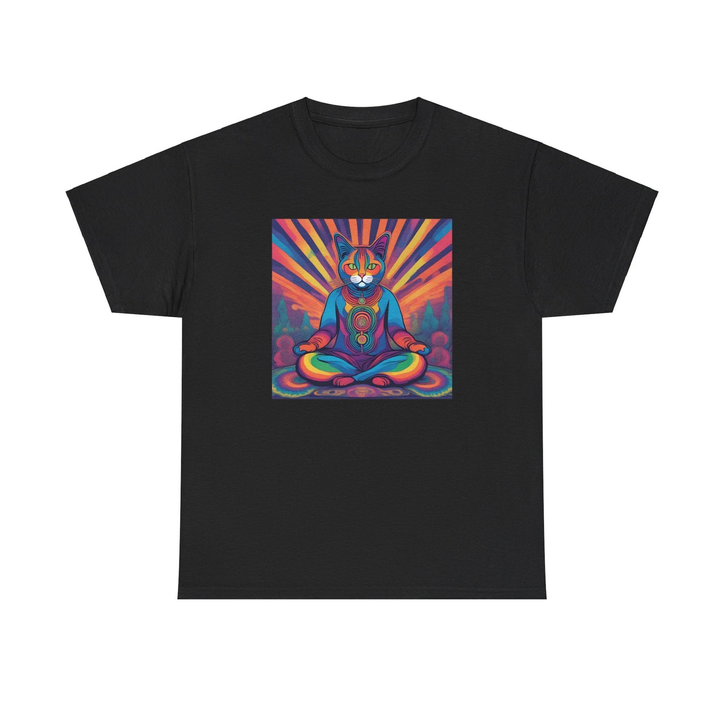 Psychedelic Cat Meditating T-shirt