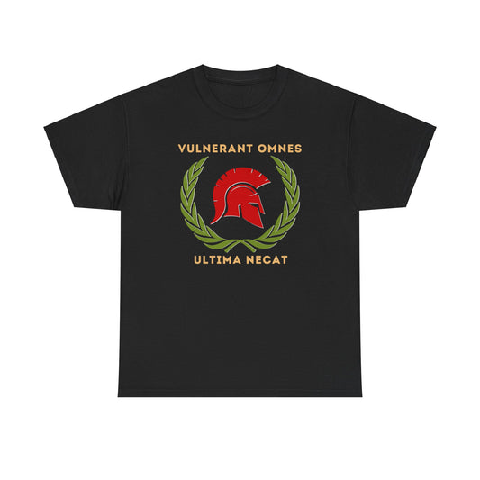 Vulnerant omnes ultima necat ("they all wound, the last kills") T-shirt