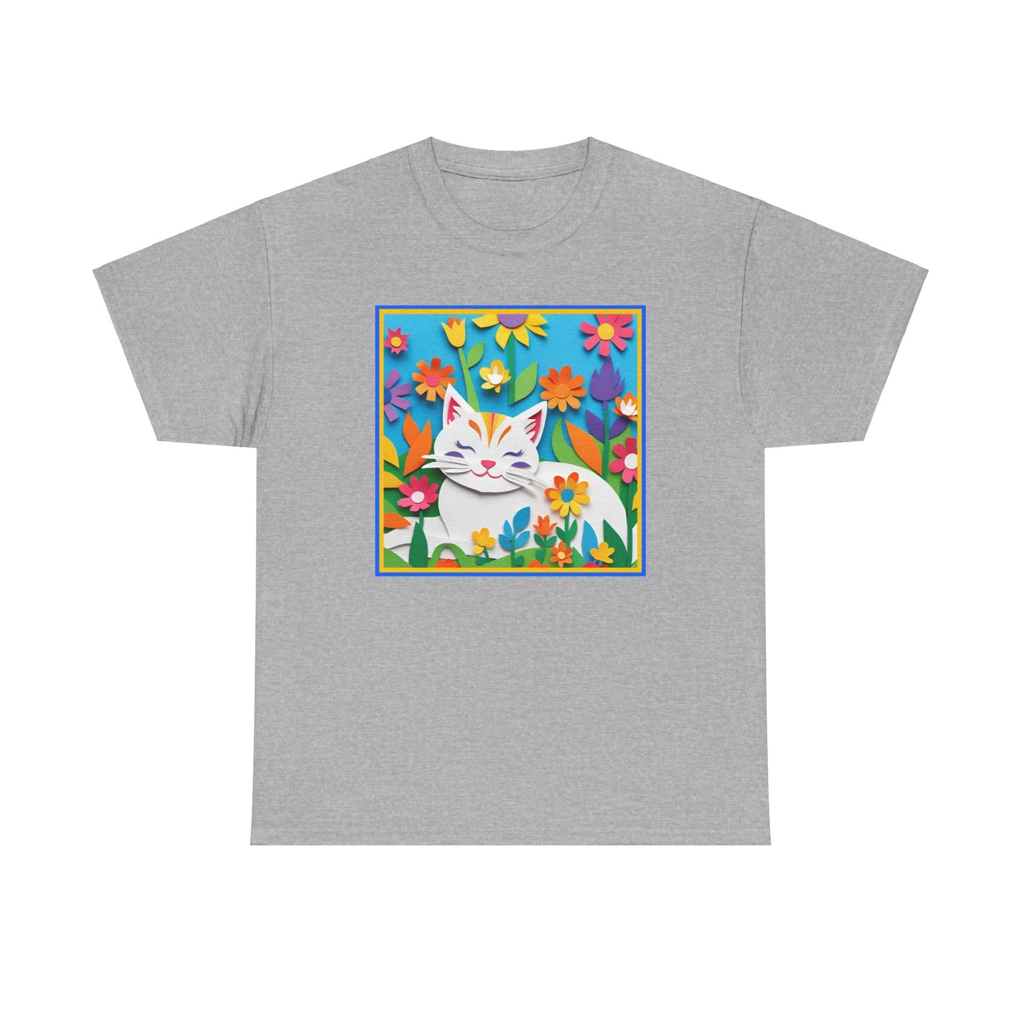 White Cat Papercut  T-shirt