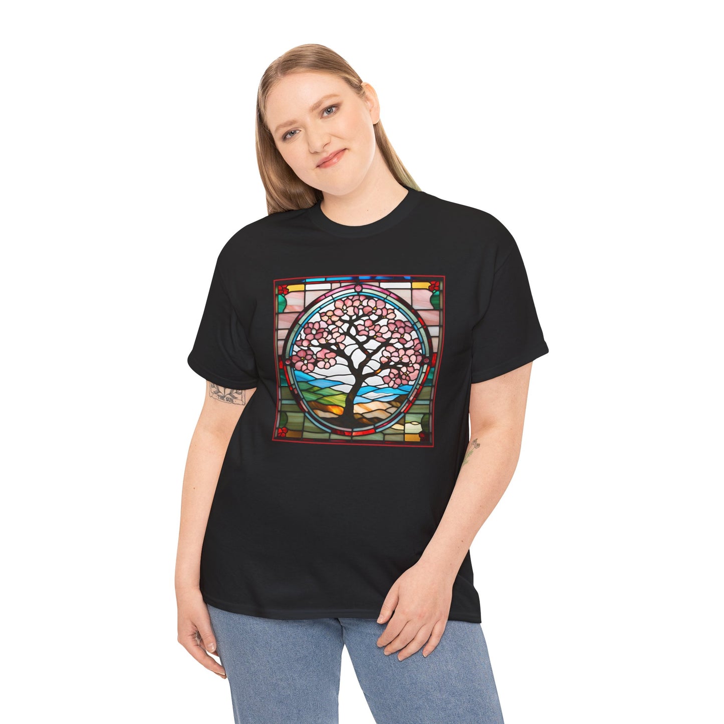 Cherry Blossom Tree Stained Glass T-shirt