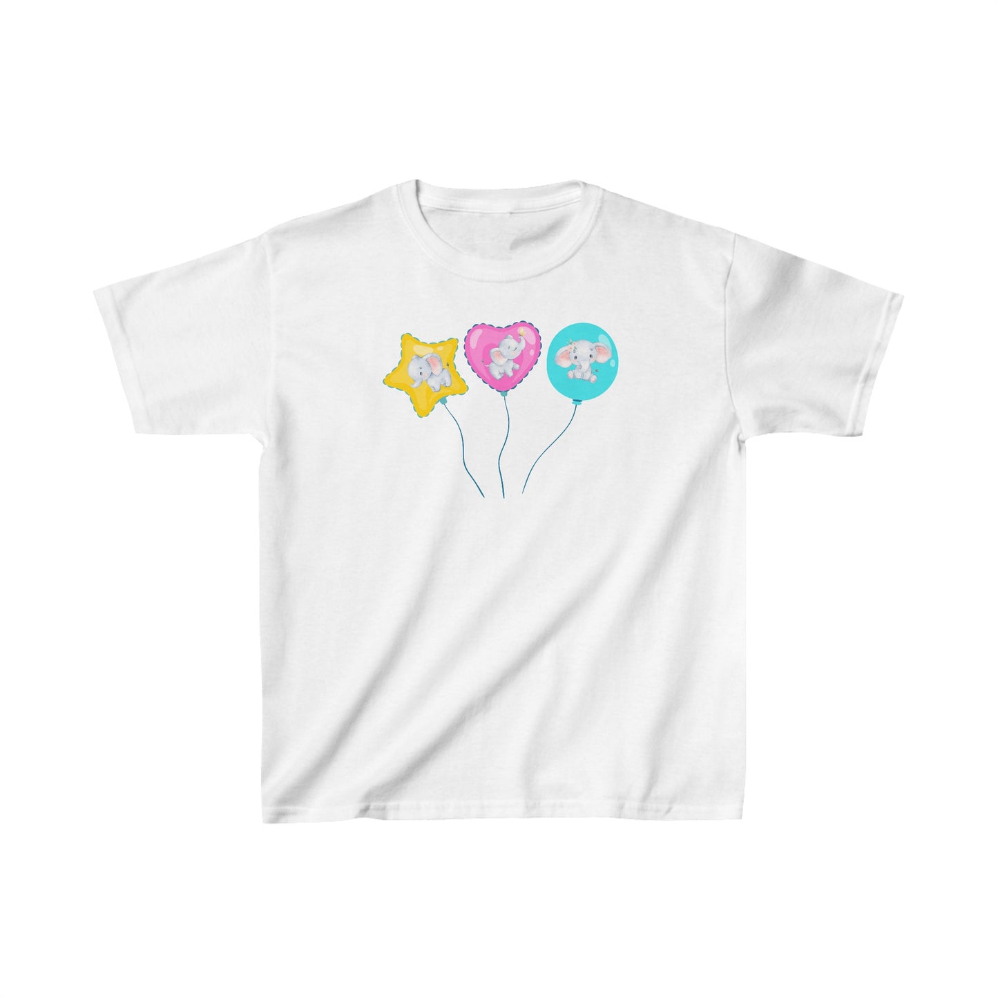 Little Baby Elephants on Balloons - Kids Heavy Cotton™ Tee