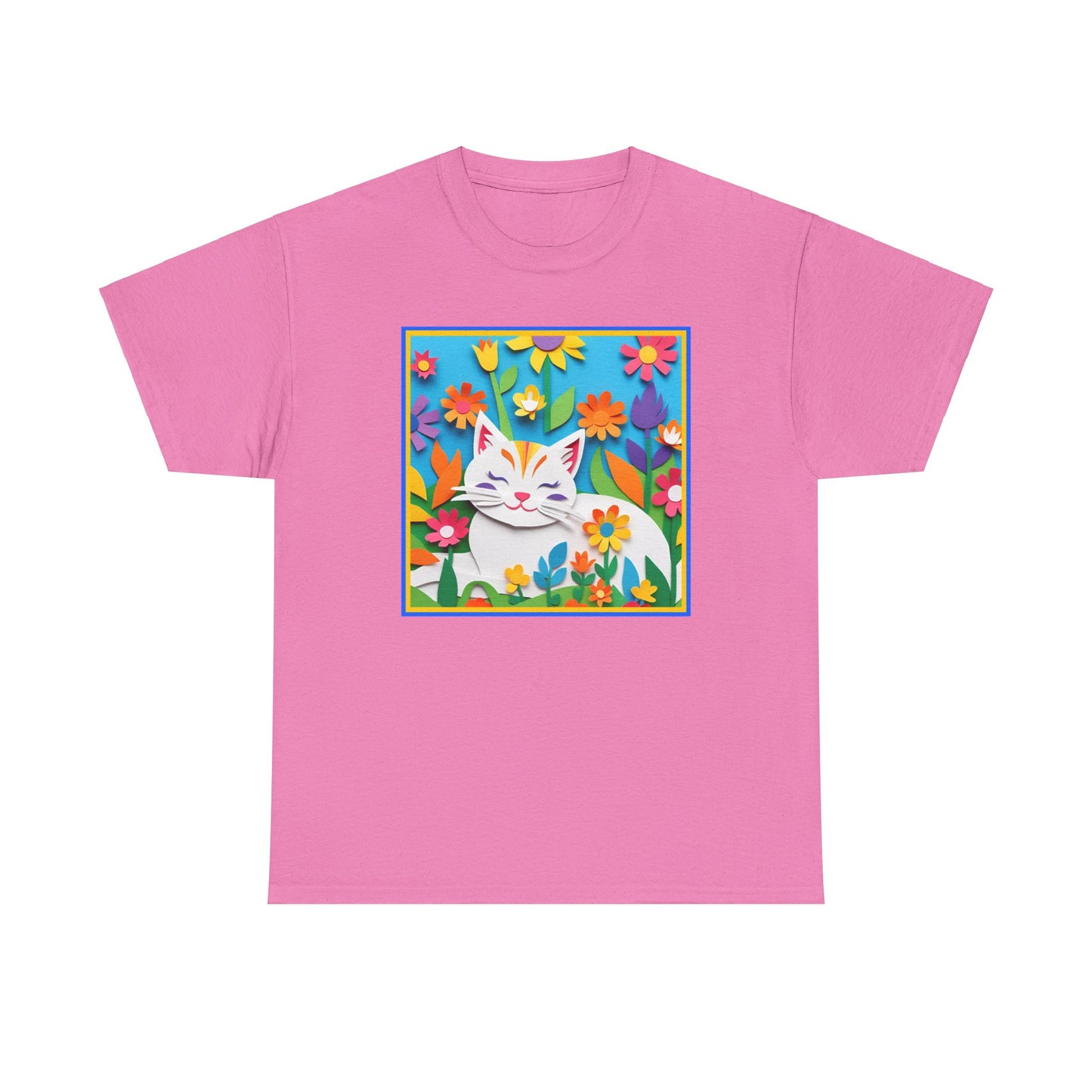 White Cat Papercut  T-shirt