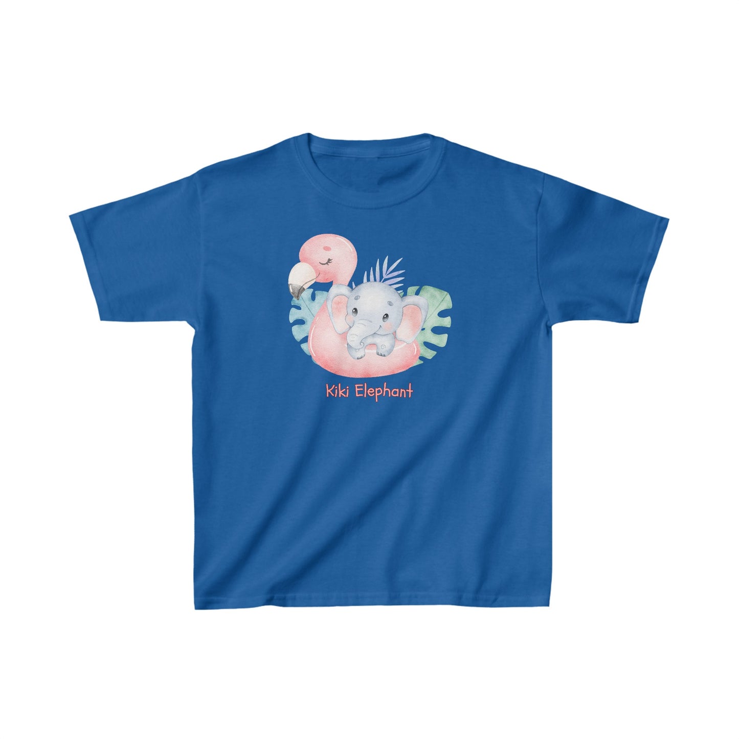 Adorable Kiki Elephant with Swan - Kids Heavy Cotton™ Tee