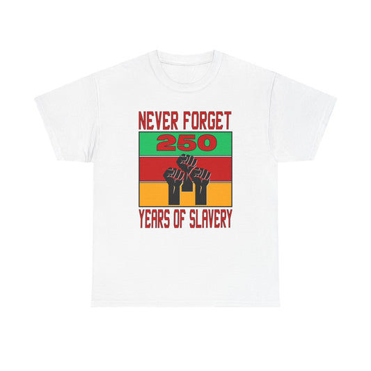Never Forget - 250 Years of Slavery T-shirt