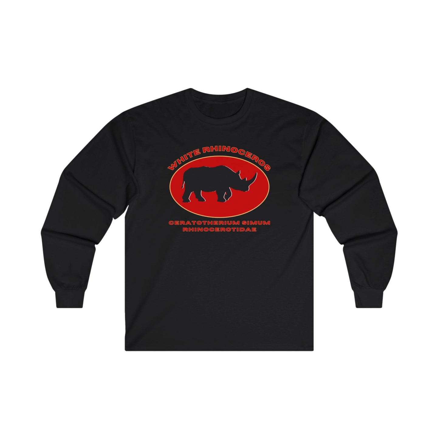 White Rhinoceros with Scientific Names - Long Sleeve Tee