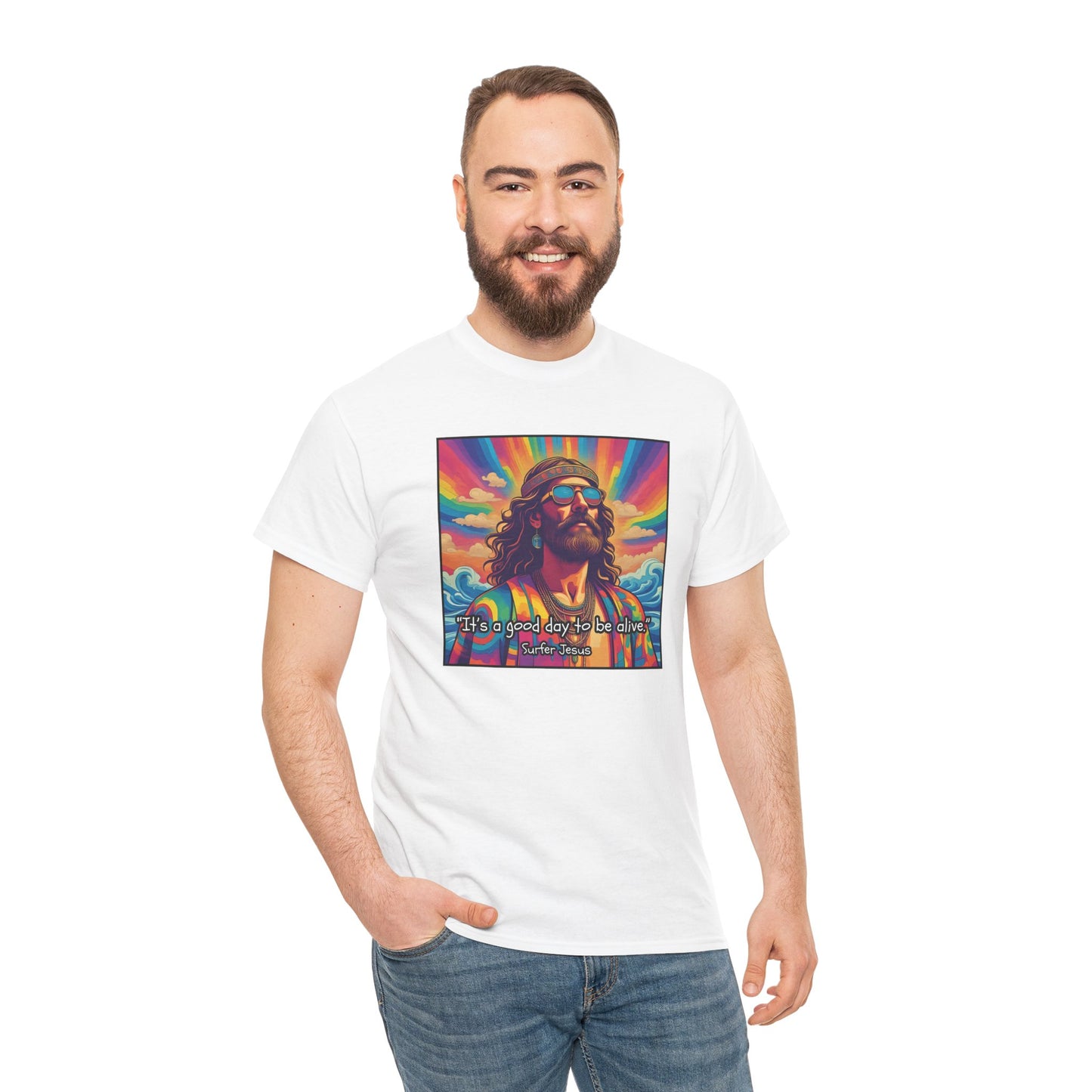 It's a good day to be alive -   Surfer Jesus T-shirt