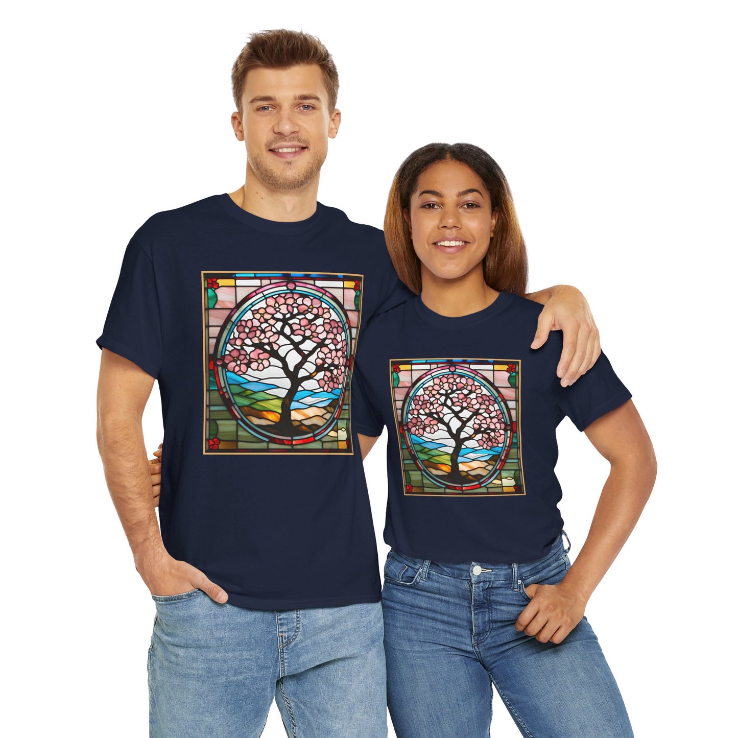 Cherry Blossom Tree Stained Glass T-shirt