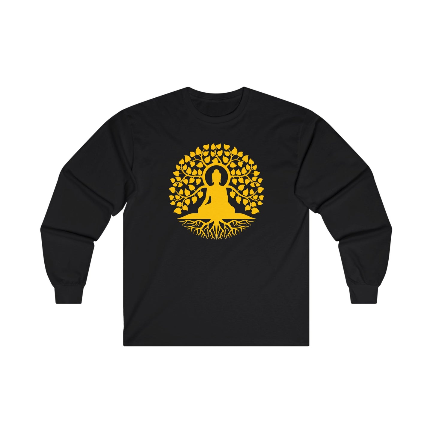 Buddha meditating under Bodhi Tree - Long Sleeve Tee