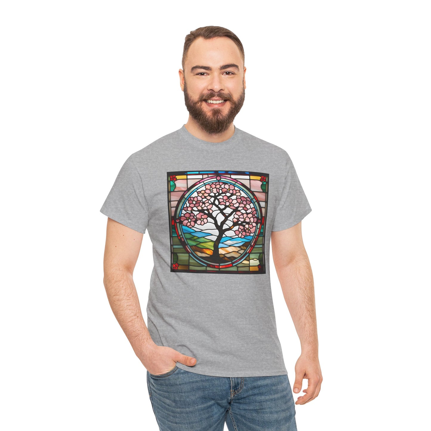 Cherry Blossom Tree Stained Glass T-shirt
