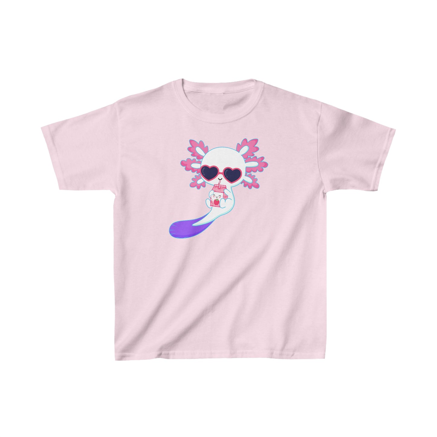 Axolotl wearing heart sunglasses - Kids Heavy Cotton™ Tee