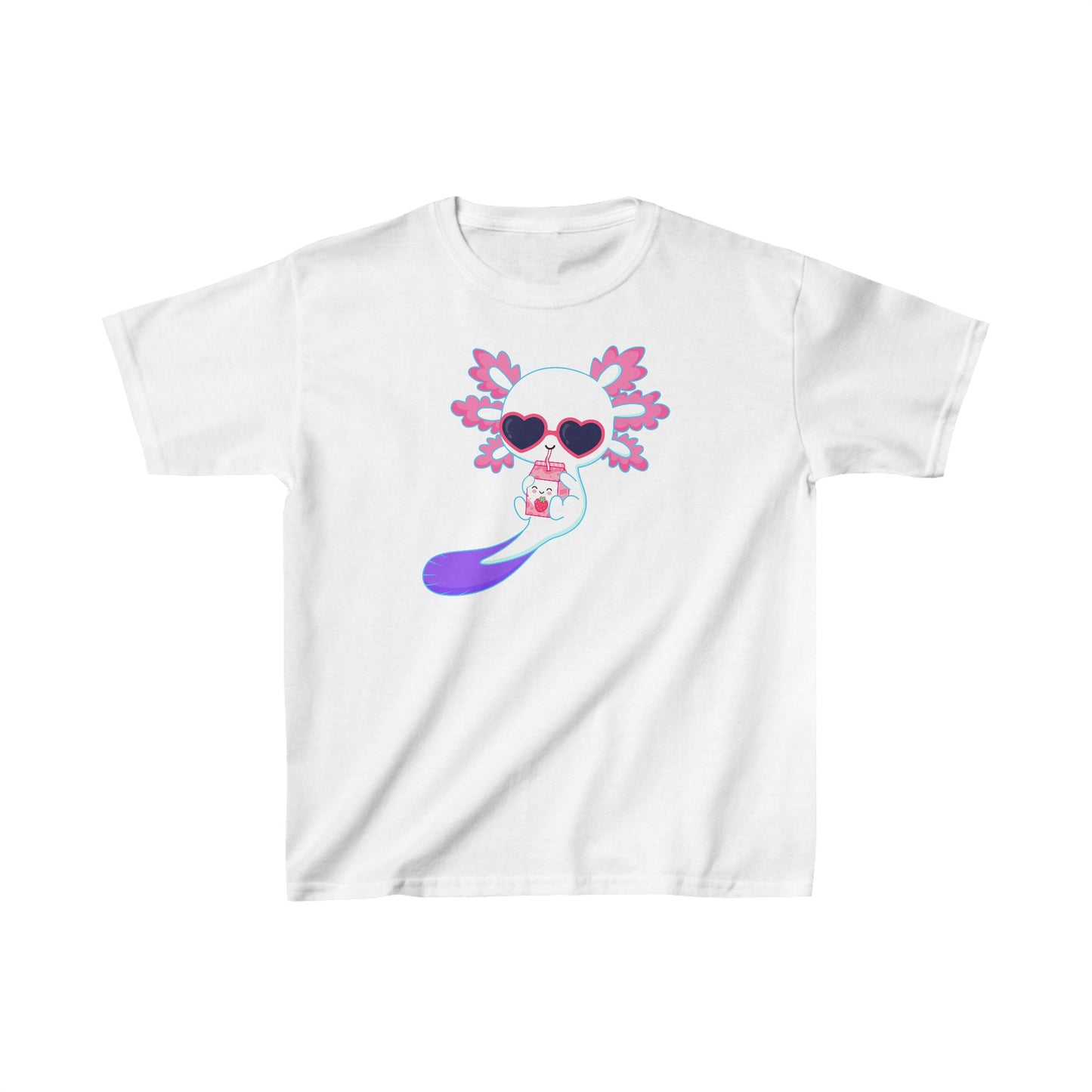 Axolotl wearing heart sunglasses - Kids Heavy Cotton™ Tee