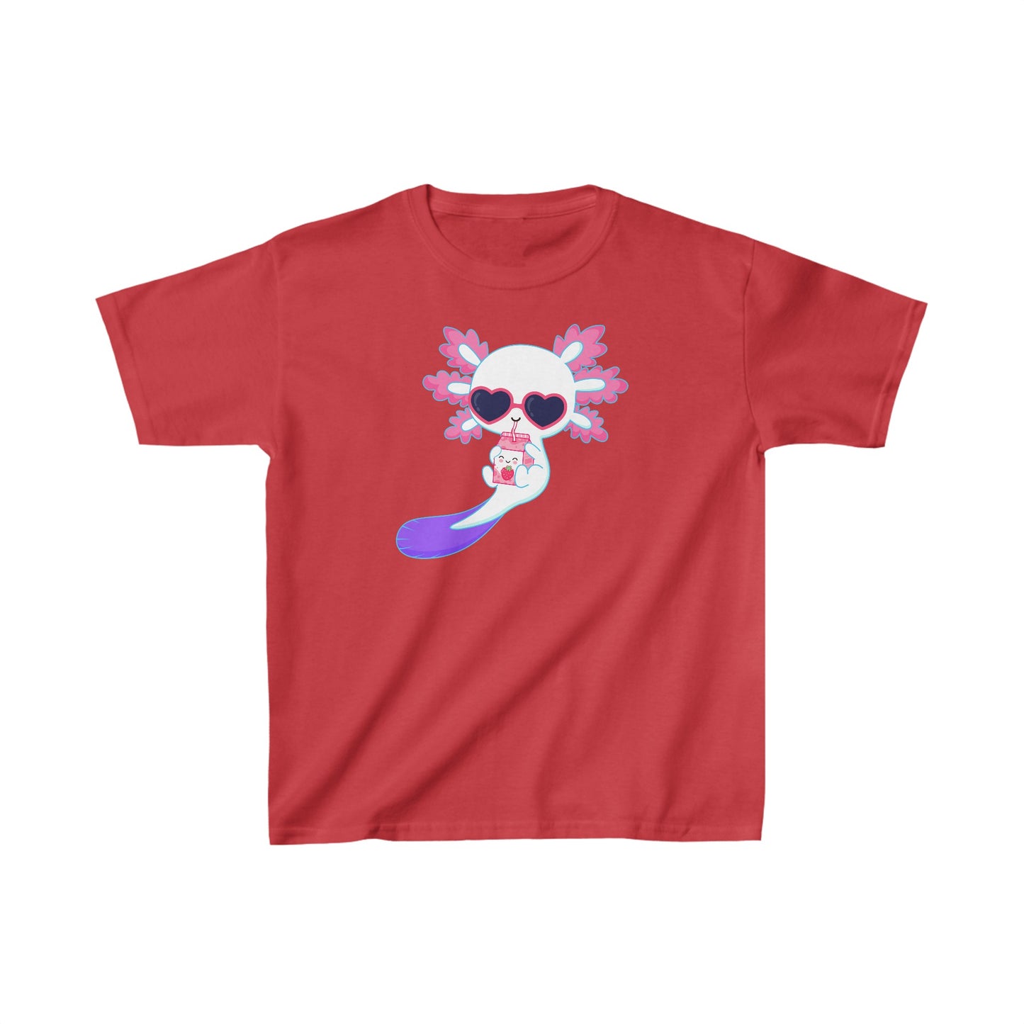 Axolotl wearing heart sunglasses - Kids Heavy Cotton™ Tee