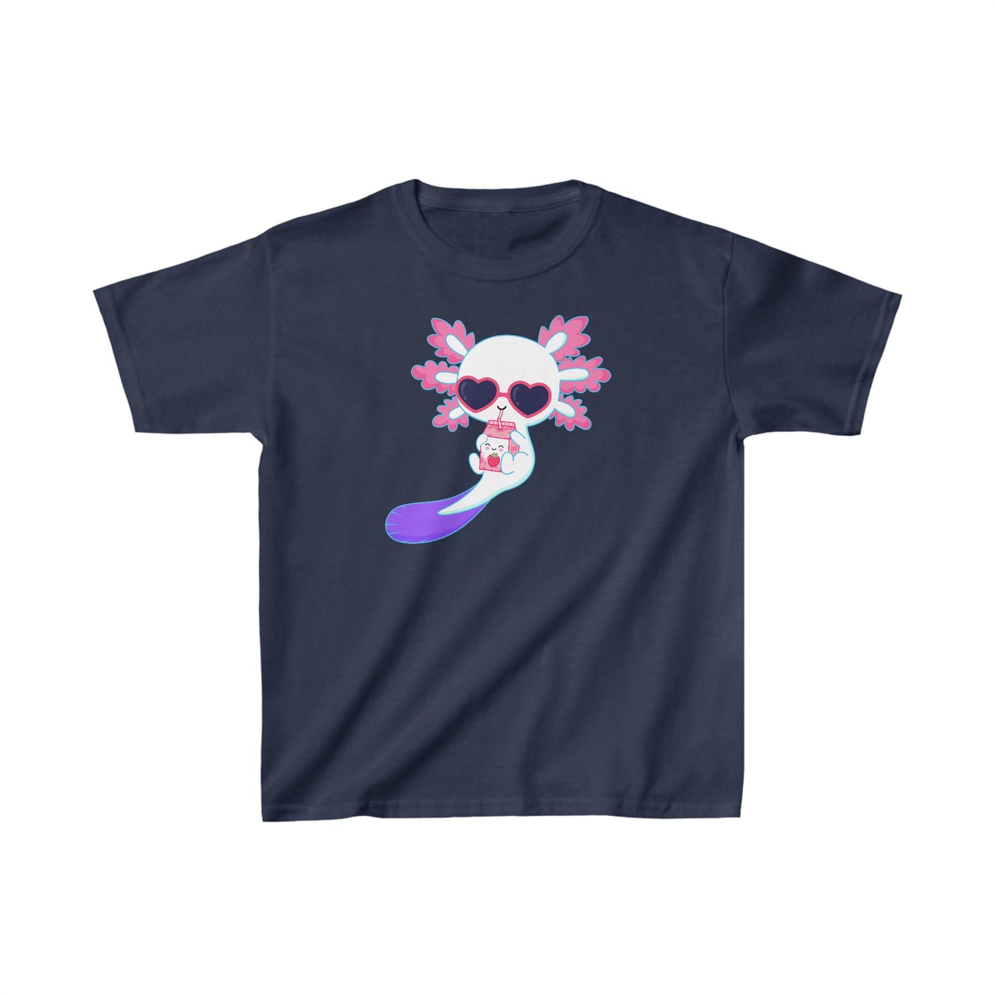 Axolotl wearing heart sunglasses - Kids Heavy Cotton™ Tee